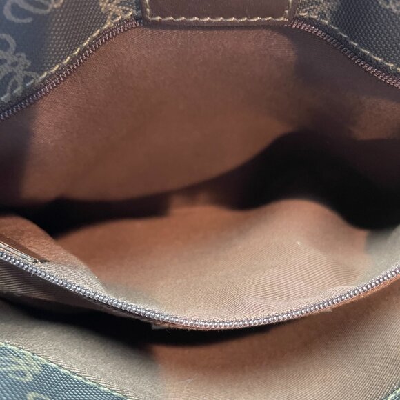 Loewe Vintage Canvas and Leather Anagram Tote - Dark Brown and Black - Preowned - Picture 5 of 15
